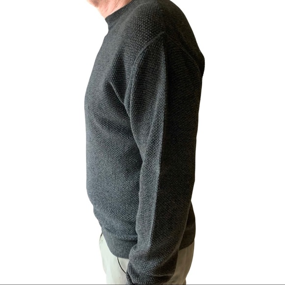 JOSEPH ABBOUD Crewneck Sweater 100% Cotton Textured Knit Grey Pullover Size M - Picture 3 of 14